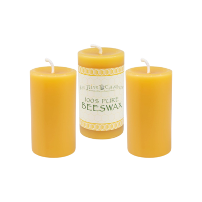 100% Pure Beeswax Pillar Candle (2" x 3" (3-Pack))